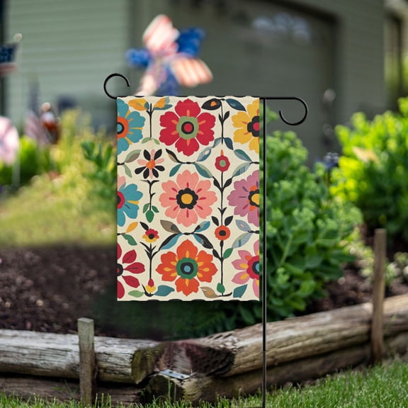 Yayeee Garden Flag 12" x 18" Double Sided Outdoor Yard Lawn Holiday Decorations, Colorful Flowers