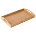 thumbnail image 2 of Xihbxyly Bandeja de Madera para Servir, Hecha de Bambú, con Relieve para Evitar Derrames, Ideal para Desayuno, Té y Aperitivos, Multiusos, Sostenible y Ecológica, Fácil de Limpiar, 1 Pieza, Tamaño Co, 2 of 7