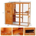 thumbnail image 3 of COZIWOW Wood  Cat House Catio Outdoor Enclosure, 2 Resting Condos, 2 Platforms, 4-Tier Cat Play Cage, Orange, 3 of 9