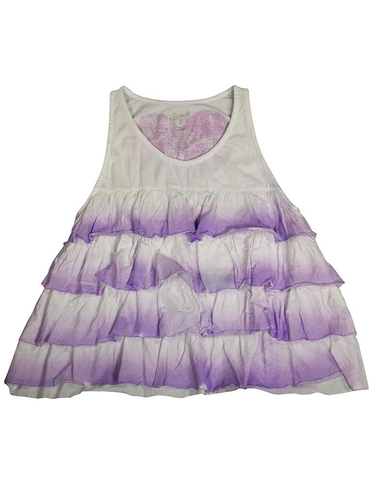 Flowers by Zoe Girls Sleeveless Cropped Top 5 Styles White Purple