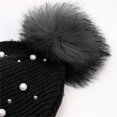 thumbnail image 3 of Winter Warm Knit Pearls Beanie Hat Skull Cap Pom Beanies for Men Women, 3 of 5