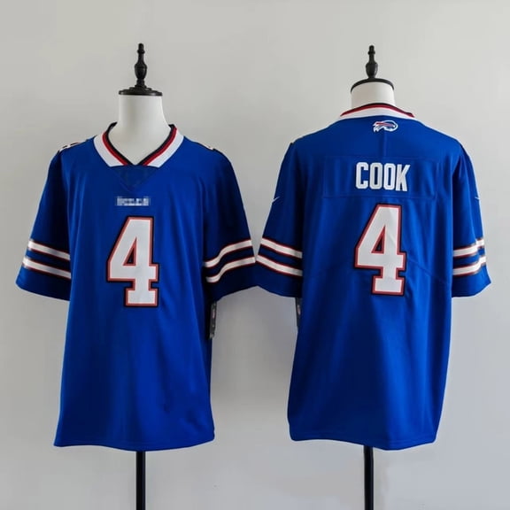 Men's Replica Classic Jersey COOK 4 Tshirt Sports Game Tee Blue-XL