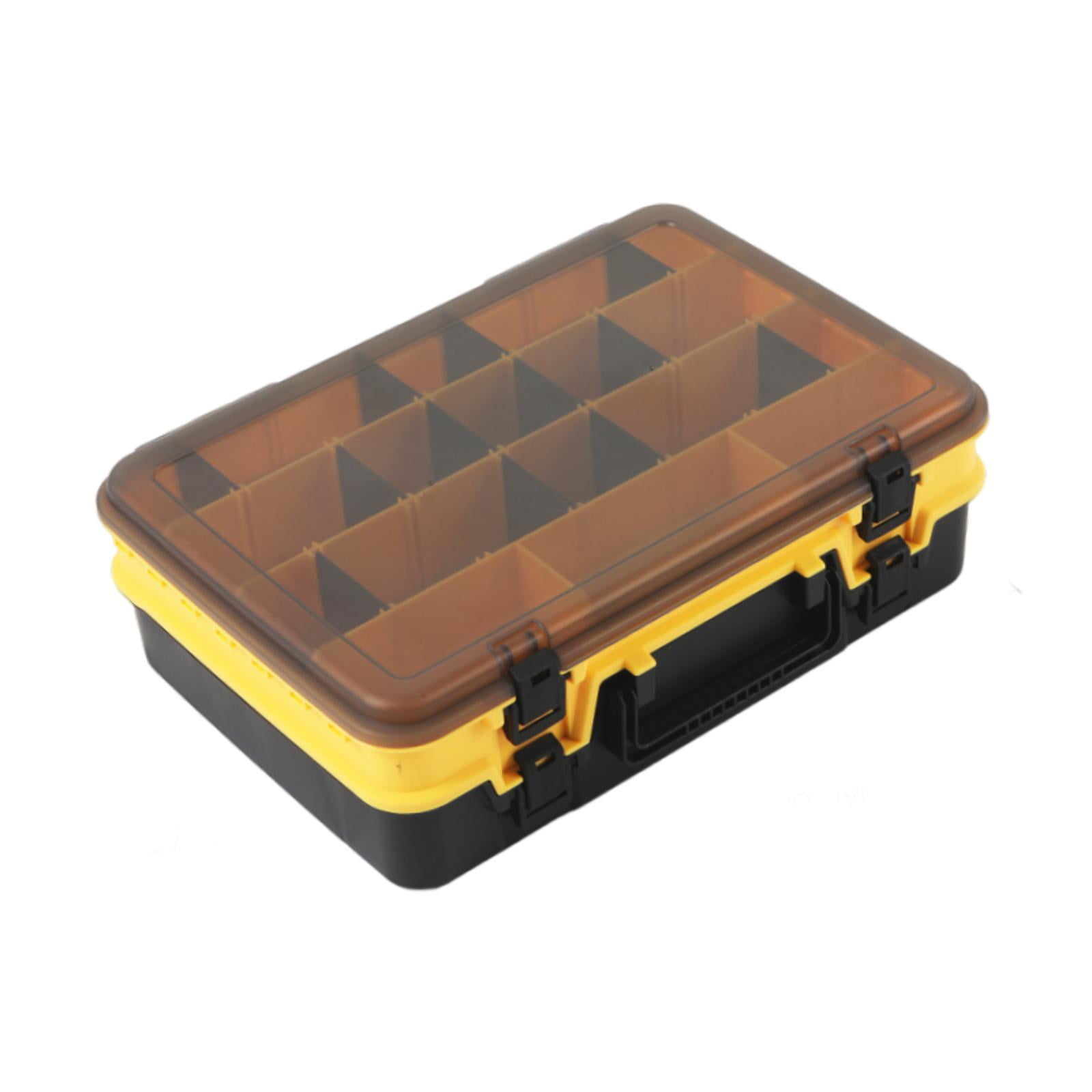 figatia Fishing Tackle Box Large Capacity for Lures Lines Hooks Tackle Tray Lure Box Yellow