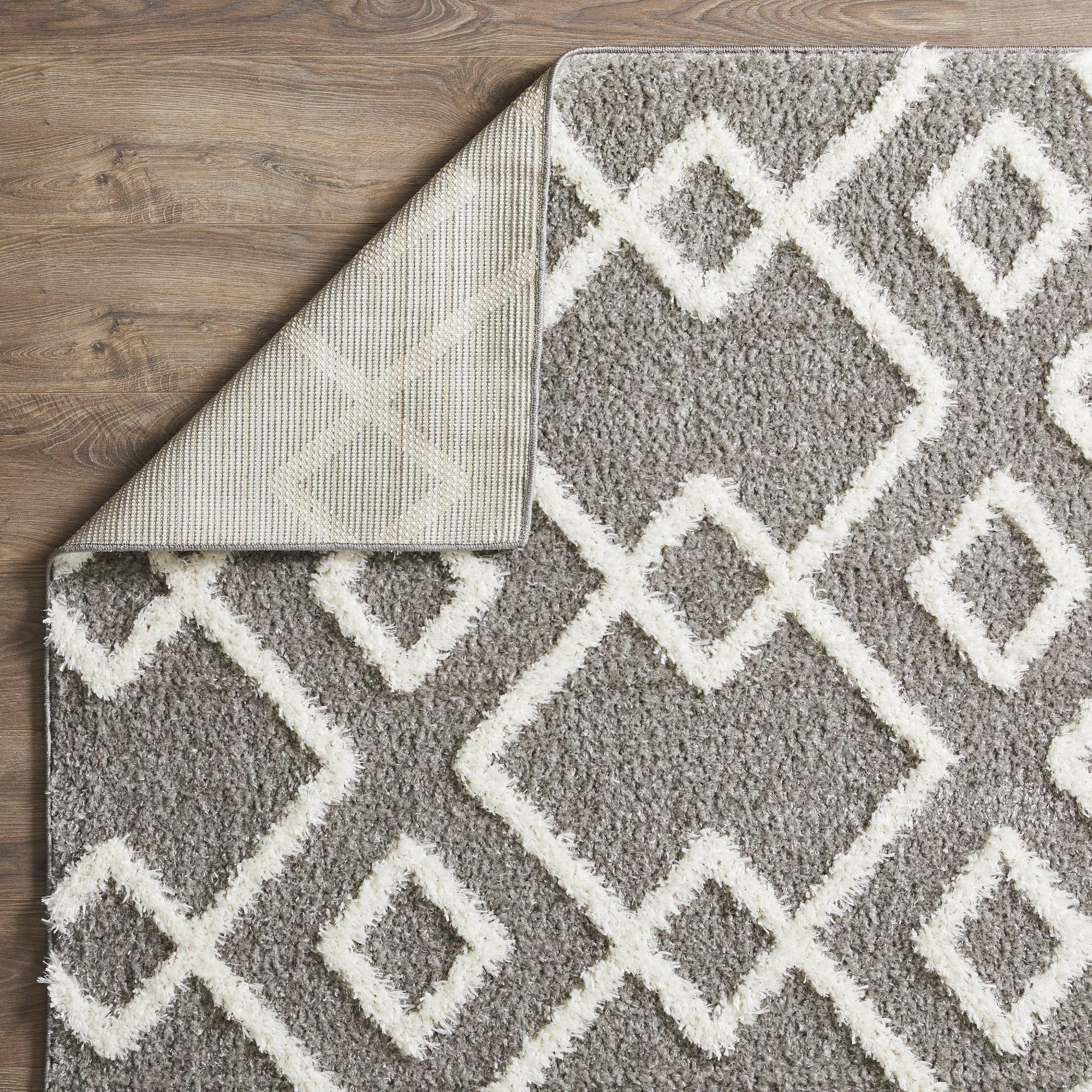 Loomaknoti Vemoa Adeta 3' x 5' Gray Geometric Polyester Indoor Accent Rug