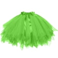 thumbnail image 2 of Women's Skirts Solid Color Comfortable Breathable Tulle Fluffy Tutu Skirt Party Dance Mini Skirt Light Green One Size, 2 of 4