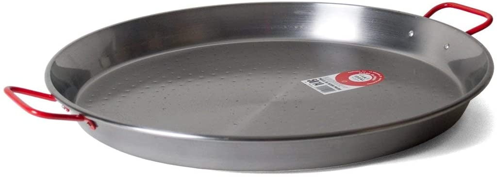 35 1/2" Large Paella Pan Polished Carbon Steel Catering Tray Rice Seafood Cooker 