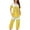 Yellow Pajama Sets for Women, variant on TARIENDY Plus Size Pajama Sets for Women 2 Piece Striped Pjs Set Short Sleeve Loungewear Tops and Cropped Pants Crewneck Nightwear Sets Yellow XXXL