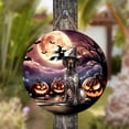 thumbnail image 4 of Spooky Halloween Night Witch German Shorthaired Pointer Glowing Pumpkins Round Wood Sign GSP Lover Dog Gift Hanging Wall Home Decor - 12015, 4 of 5