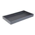 thumbnail image 2 of Home Basics Leather Vanity Tray, Decorative Multi-Purpose Rectangular Organizer for Dresser, Dressing Table, Bathroom & Bedroom, Grey, 2 of 5