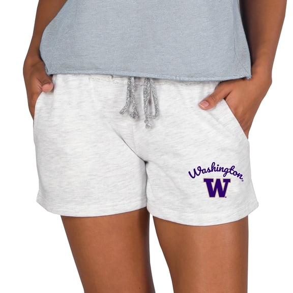 Women's Concepts Sport Ash Washington Huskies Mainstream French Terry Tri-Blend Shorts