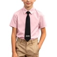 thumbnail image 1 of Odeerbi Camisa de Vestido Para Niños Con Corbata de Manga Corta Con Impresión de Carta Camisas de Uniforme Escolar, 1 of 8