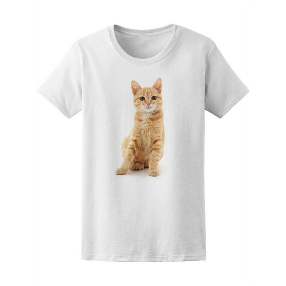 Cute Kitten Red Cat T-Shirt Women -Image by Shutterstock, Female Small