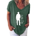 thumbnail image 2 of Fiudx Ofertas Del Día Moda Mujer Casual Impresión Pulóver Manga Corta Camiseta Tops Blusa, 2 of 4