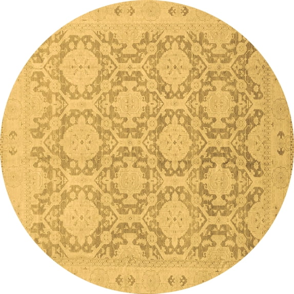 Ahgly Company Indoor Round Oriental Brown Traditional Area Rugs, 3' Round