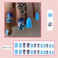 thumbnail image 2 of Fofosbeauty 24pcs Press on False Nails, Coffin Acrylic Nails,Ink Smudging Blue, 2 of 9