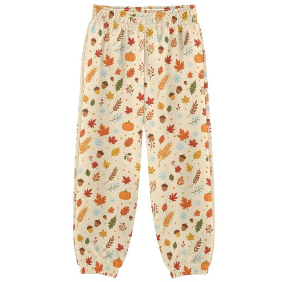 Maple Leaf Snowflake Boys Pants Kids Casual Sweatpants Joggers Toddler Sports Pants 3-10 Years
