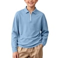 thumbnail image 2 of Asxite Toddler Girls and Boys Tops Long Sleeve Collared Half Zip Pullover Shirt Solid Casual Preppy, 2 of 8