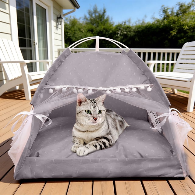 BAOPAI Tente pour Animaux de Compagnie Portative Toutes Saisons avec Coussin Amovible pour Usage Intérieur Extérieur Conception Fermée Sécurisée pour Chats Petits Chiens et Cochons d'Inde