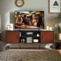 YYAo TV Stand, Television Console Table,Entertainment Center,59 Inches Retro Wooden TV Stand for TVs up to 65 Inches-Brown