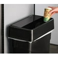 thumbnail image 2 of Soro Essentials- Plastic Trash Can Swing Top Lid Black Color- Fits Slim Waste Container Garbage Bin for Kitchen Home Hotel Garage Bathroom Outdoor Driveway, 2 of 5
