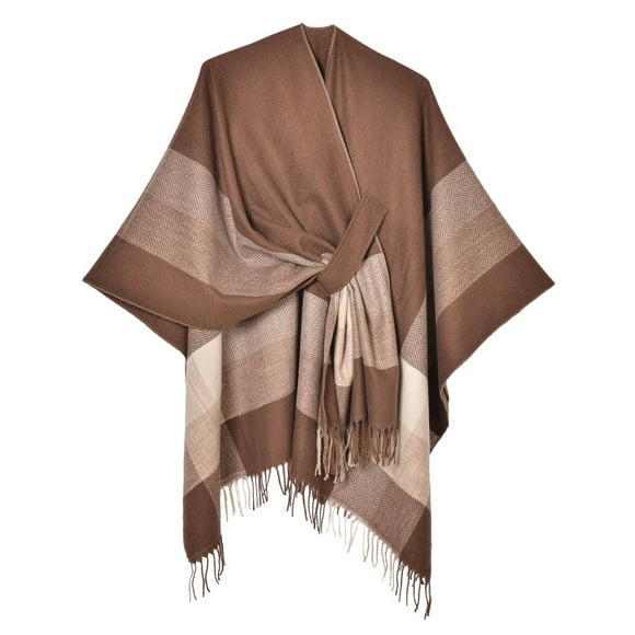 Wrapped in Warmth Women's Shawl Wrap Cape with Open Front Poncho Cardi Wrap for Cozy Winter