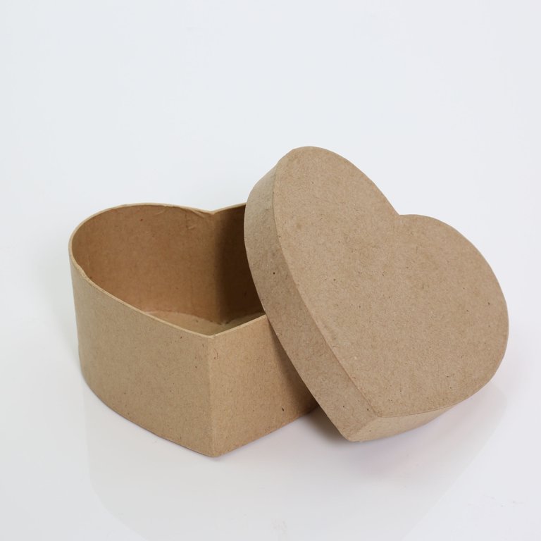 Paper Mache Heart Shaped Box 4.5 Inch x 4.5 Inch x 2 Inch