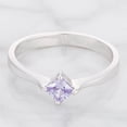 thumbnail image 2 of Rhodium Plated to .925 Sterling Silver Engagement Ring with a Princess Cut Lavender Purple CZ Size 8, 2 of 4