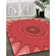 thumbnail image 2 of Ahgly Company Indoor Round Patterned Valentine Red Area Rugs, 6' Round, 2 of 6