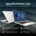 thumbnail image 2 of HP 14" EliteBook 645 G9 Business FHD Laptop, AMD Ryzen 7 PRO 5875U Processor, 64GB RAM, 4TB PCIe SSD, Backlit Keyboard, Fingerprint Reader, Win 11 Pro, Silver, Hotface 32GB USB Card, 2 of 8