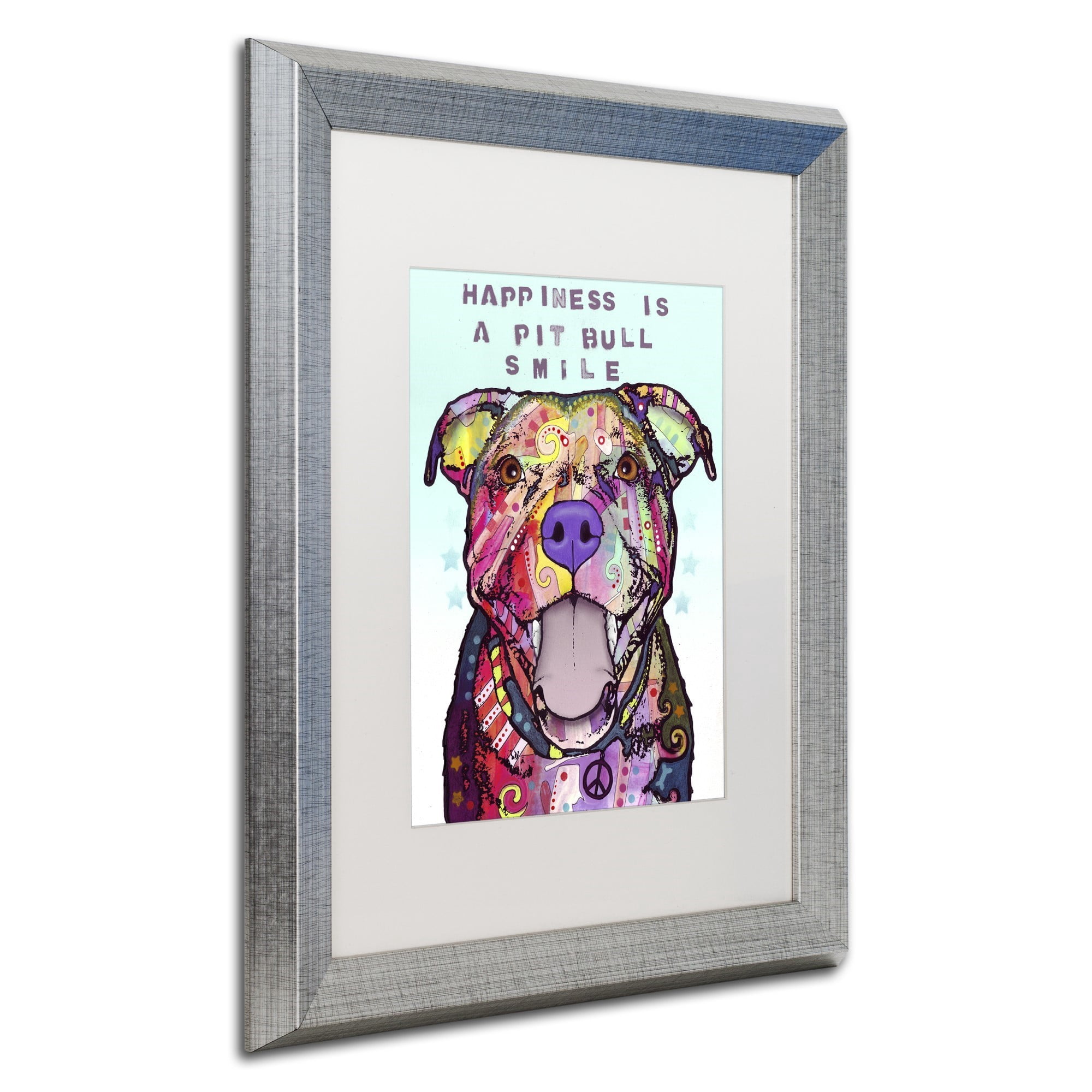 Trademark Fine Art "Smile" Canvas Art by Dean Russo, White Matte, Silver Frame