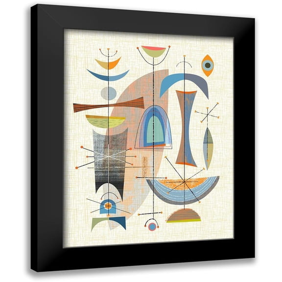Theodore, James 12x14 Black Modern Framed Museum Art Print Titled - Satellite Totems