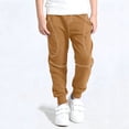 thumbnail image 5 of Edvintorg Boys Pants Solid Color Elastic Waisted Cuffed Sweatpant Outdoor Casual Workout Pant with Pocket Kids Clothes Boys Size 5-13, 5 of 5