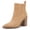 camel, variant on Women  Ankle Boots with Chunky Mid-Heels, Pointed Toe, and Elastic Side Panels — Casual Western Style