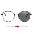thumbnail image 4 of Gafas poligonales que cambian de color, informales, de aspecto liso, con espejo plano y luz antiazul, para mujer, 4 of 5