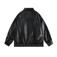thumbnail image 6 of Women Jackets Lightweight Jacket Women Womens Fashion Long Sleeve Oversized Leather Jacket Vintage Button And Zip Up Leather Jacket With Pocket, 6 of 6