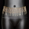 thumbnail image 4 of Weflink Luxurious Belly Chain Waist Chain Jewelry with Rhinestones Tassels For Women Wear, 4 of 11