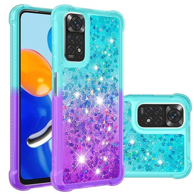 Funda para Xiaomi Redmi Note 11 4G/Note 11S 4G Transparente con Brillos Carcasa Protectora Antigolpes con Glitter Brillante