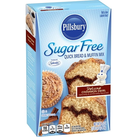 (2 Pack) Pillsbury Sugar Free Cinnamon Swirl Quick Bread & Muffin Mix,