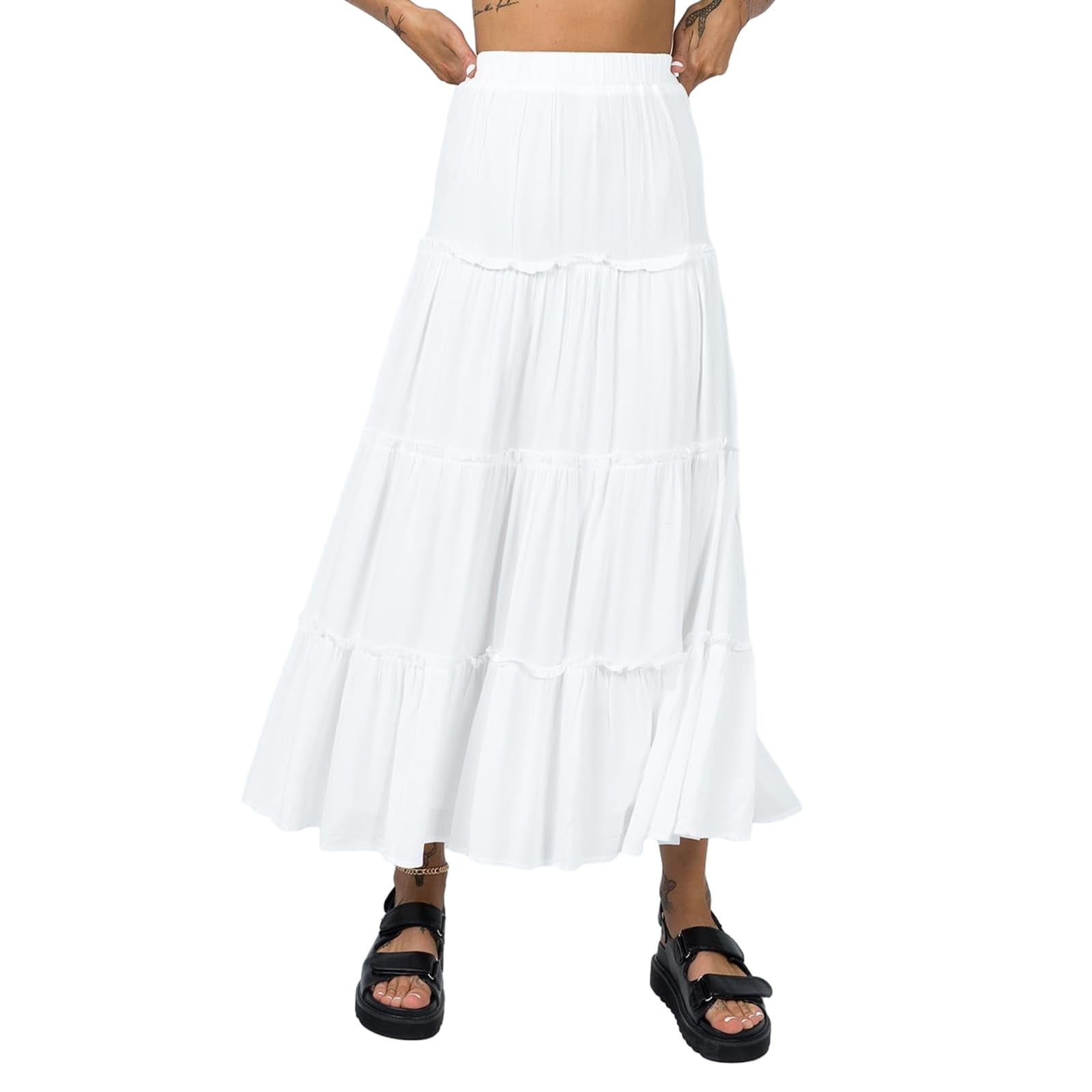 Cotton Tiered skirt – L'AUBE BLANC