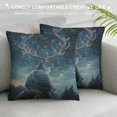 thumbnail image 3 of Orinice Deer Graphic Decorative Throw Pillow Cover for Home Couch Living Room Bed Sofa - Zipper Closure, Short Plush Material, Invisible Zipper Design - 1PC 20x20in, 3 of 5