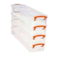 thumbnail image 3 of Caja de almacenamiento transparente multiusos, organizador de plástico, contenedor grande apilable. Naranja, 3 of 9
