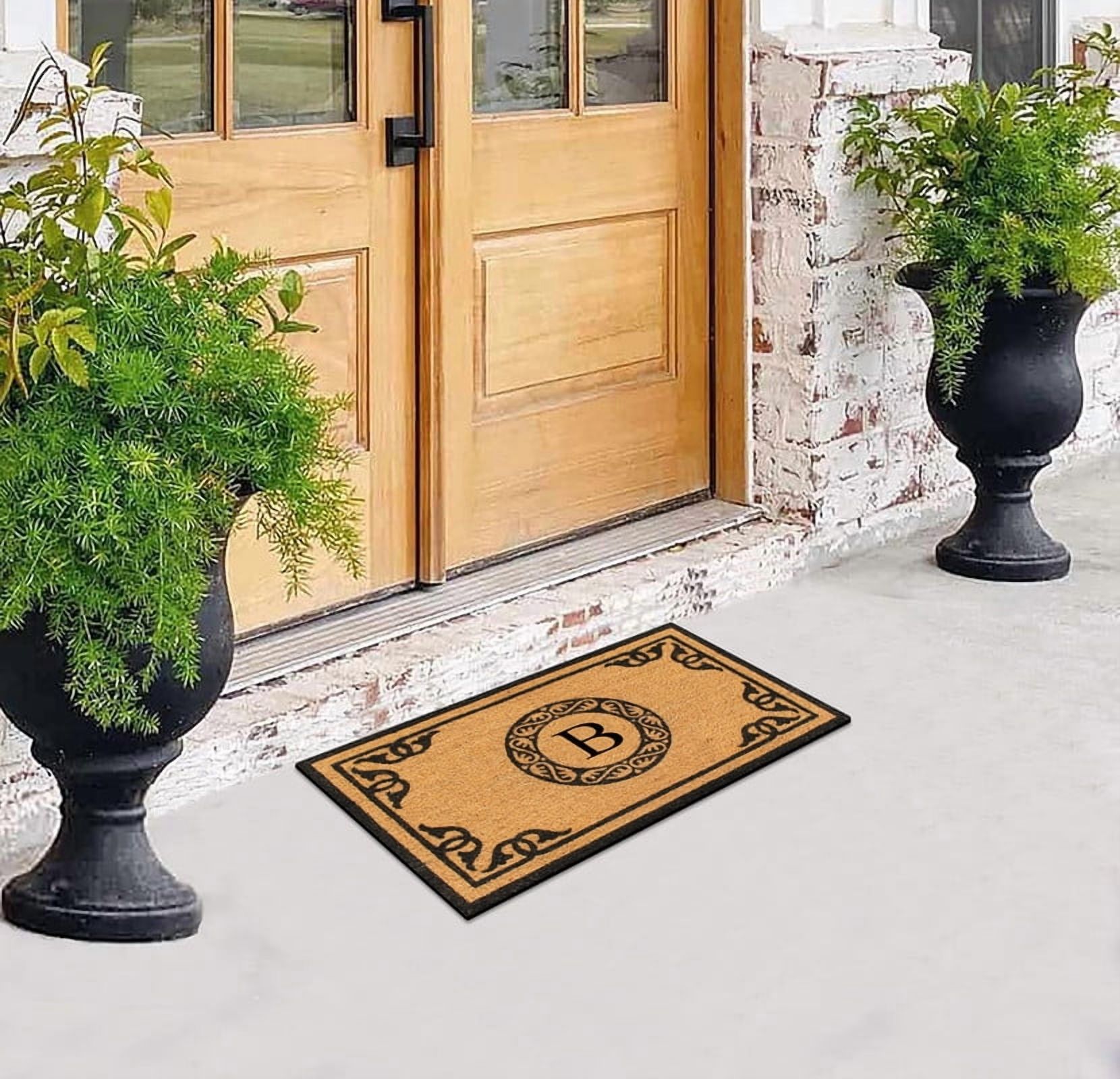 A1HC First Impression Hand Crafted by Artisans Geneva Monogrammed Entry Doormat, 24"X39" B