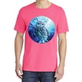 thumbnail image 2 of Wild Bobby, Cute Nocturnal Snow Owl Winter, Animal Lover, Garment-Dyed Washed Look Short Sleeve T-Shirt, Neon Pink, X-Large, 2 of 3