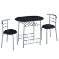 thumbnail image 2 of Yaheetech Modern 3 Piece Round Dining Set for Kitchen, Black, 2 of 9