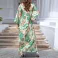 thumbnail image 4 of Aueoeo Abayas Dresss for Women Muslim Applique Long Sleeve Maxi Dress Flower Printed Loose Full Cover Islamic Dubai Robe Kaftan Abayas, 4 of 5