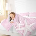 thumbnail image 4 of jejeloiu Coastal Starfish Print 7 Pieces Full Size Bedding Sets For Girls,Pink Wood Pattern Full Size Bed in a Bag,Pink White,Reversible, 4 of 7