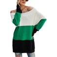 thumbnail image 1 of Pulls Femmes Robe Oversize Manches Longues Sexy hors Épaule Couleur Bloc Pull Pull Tops, 1 of 6