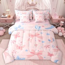 Homewish Kids Children Kawaii Ballet Girl Twin Bedding Sets 7-Piece,Xmas Christmas Nutcracker Bedding Comforter Set Microfiber,Happy New Year Breathable Sheet Sets,Lightweight Room Decor,Reversible