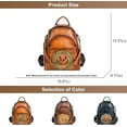 thumbnail image 5 of Genuine Leather Backpack for Women, Vintage Deer Head Embossing Bookbags Ladies Crossbody Shoulder Bags, 5 of 7