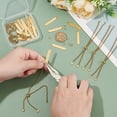 thumbnail image 4 of DIY Stainless Steel Rectangle Link Bracelet Making Kits Golden 10-1/8 inch(25.6~25.8cm), 4 of 6